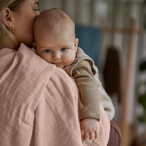 Huxie Swaddle - 100 Organic Cotton - 2-Pack FogBlush