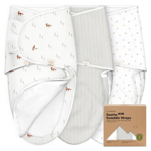KeaBabies Baby Swaddle Sleep Sack - 3-Pack Zippy Swaddles for Newborns