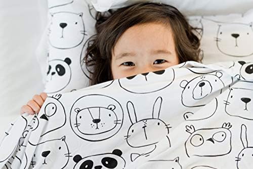 ADDISON BELLE Bamboo Viscose Swaddle Blanket 47x47 Monochrome Animals