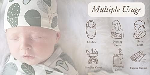 Terriboo Newborn Swaddle Blanket Set with Beanie