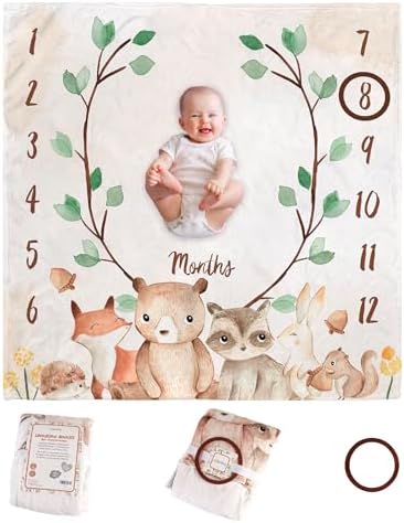 KooKooBaby Monthly Milestone Blanket 47x47