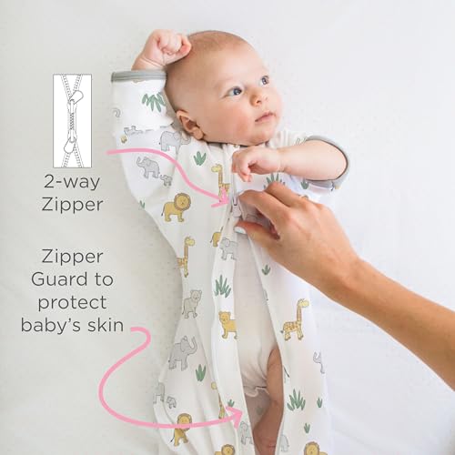 Amazing Baby Transitional Swaddle Sack - Tiny Elephants Medium 3-6 Months