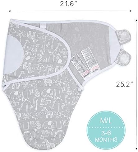The Peanutshell Swaddle Blankets 3 Pack Grey Safari Stars