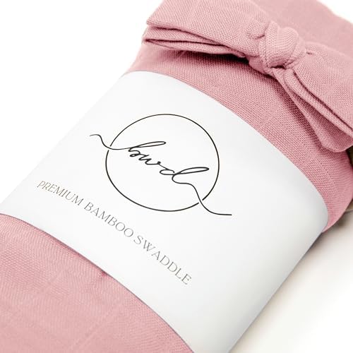 Premium Swaddle Blanket - Bamboo Viscose Organic Cotton 47 Inches Dusty Rose