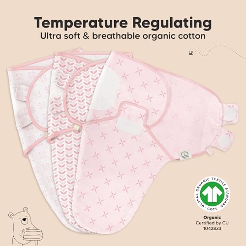 KeaBabies 3-Pack Organic Baby Sleep Sacks - Blossom L