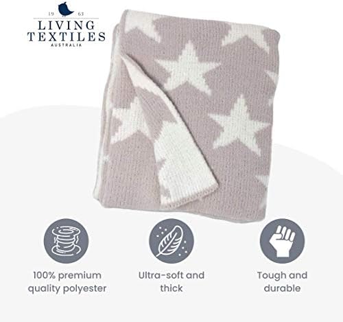 Living Textiles Grey Stars Chenille Baby Blanket Reversible