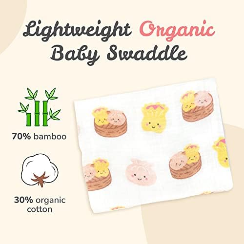 The Wee Bean Organic Cotton Bamboo Rayon Swaddle Muslin Blanket