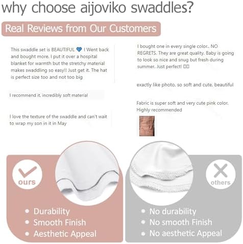 Aijoviko Newborn Swaddle Blanket with Hat Set