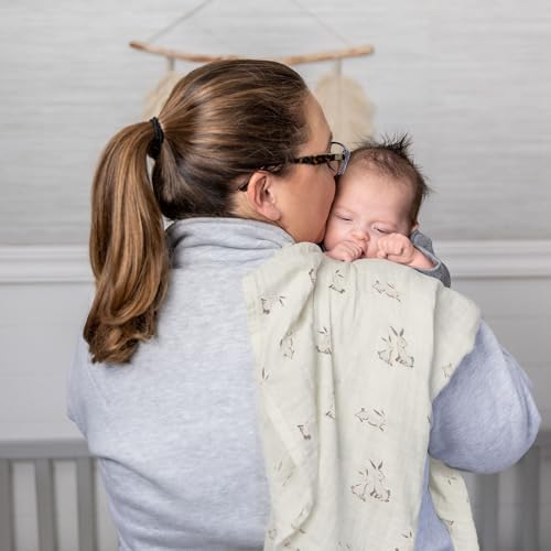 Crane Baby Organic Cotton Bunny Swaddle Wrap 47x47
