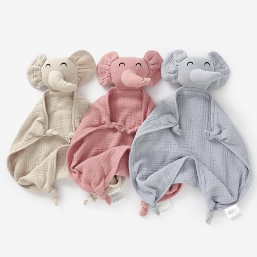 Organic Cotton Elephant Lovey Blanket for Babies
