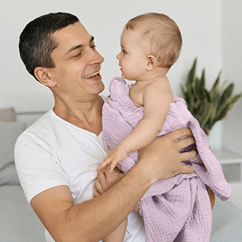 Lulumoon Muslin Swaddle Blanket 2Pack Purple