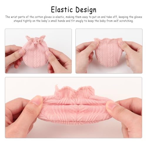 DRESHOW Newborn Blanket Hat Mittens Set Soft Protective