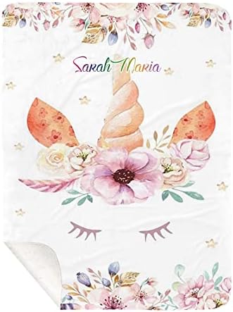 Floral Elegant Personalized Baby Blanket 30x40 in