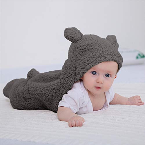 XMWEALTHY Soft Hooded Baby Swaddle Blanket for Newborns