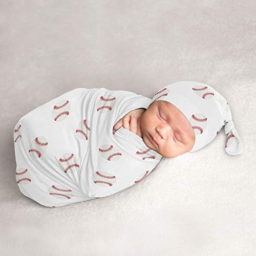 Sweet Jojo Baseball Baby Boy Sleep Sack and Beanie 2pc Set