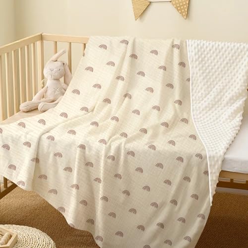 Knirose Reversible Muslin Swaddling Blanket for Newborn Babies