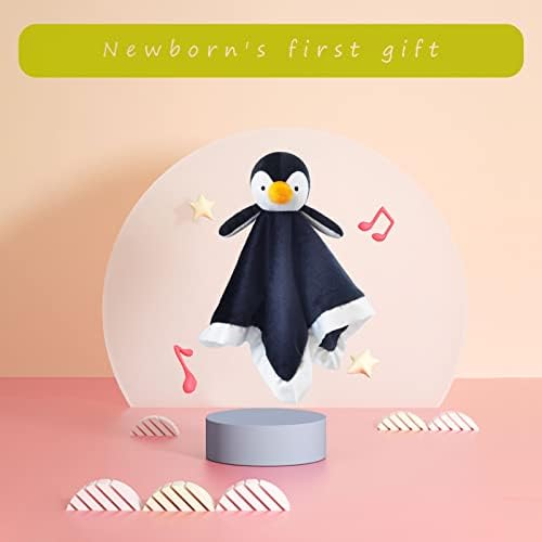 Baby Penguin Security Blanket - 13 Inches Plush Lovey Snuggle Blanket