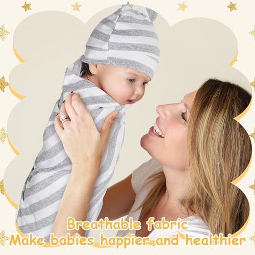 Ramede 6 Pack Cotton Baby Swaddles with Hats