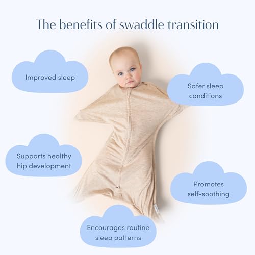 SleepingBaby Zipadee-Zip Transition Swaddle - Balanced Beige Heather