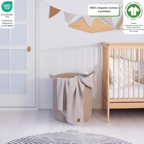 100 Organic Cotton Baby Blanket - Soft Neutral 30x40