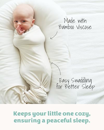 Caden Lane Oat Beige Bamboo Swaddle Blanket