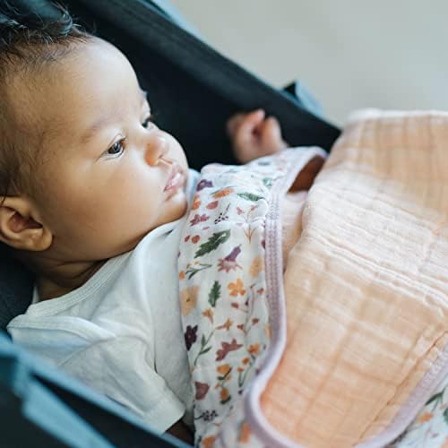 RED ROVR Organic Cotton Muslin Blanket - 30 x 40 Mauve Meadow