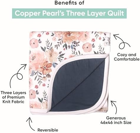 Copper Pearl Zella Three-Layer Baby Blanket - 46x46 Soft Breathable