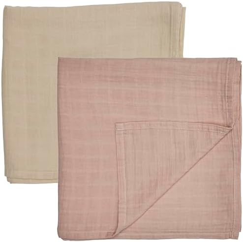 Huxie Swaddle - 100 Organic Cotton - 2-Pack FogBlush