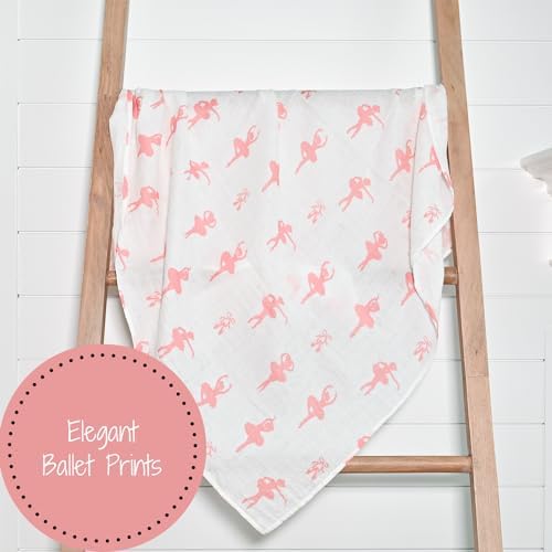 LollyBanks Ballet Print Swaddling Blanket 47x47 Inches