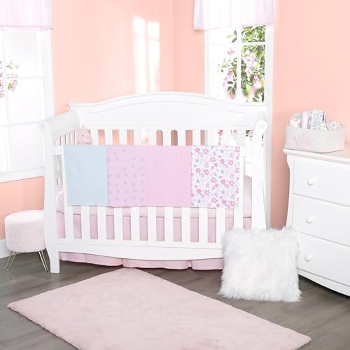 EVERYDAY KIDS 4 Pack Soft Flannel Swaddling Blankets for Newborn Girls