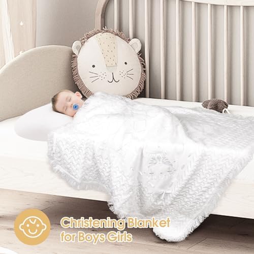 Runeaoys Baby Blanket Swaddle Shawl for Baptism Christening Gifts