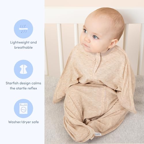 SleepingBaby Zipadee-Zip Transition Swaddle - Balanced Beige Heather