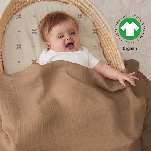 Yoofoss Muslin Swaddle Blankets 4-Pack 47x47 Baby Neutral Wrap