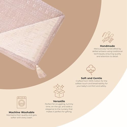 Crane Baby Bohemian Dream Blanket 36 x 36 100 Cotton