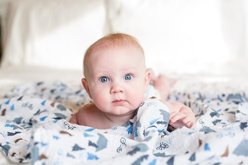 Lulujo Baby Muslin Swaddle Blanket 47x47 Inches Mountain Top