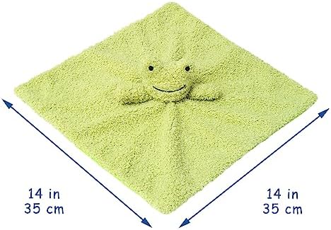 Doindute Baby Green Frog Security Blanket 14 Inches Plush Stuffed Animal