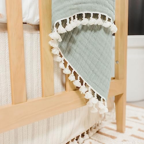 Crane Baby 6-Layer Green Muslin Blanket 30 x 40