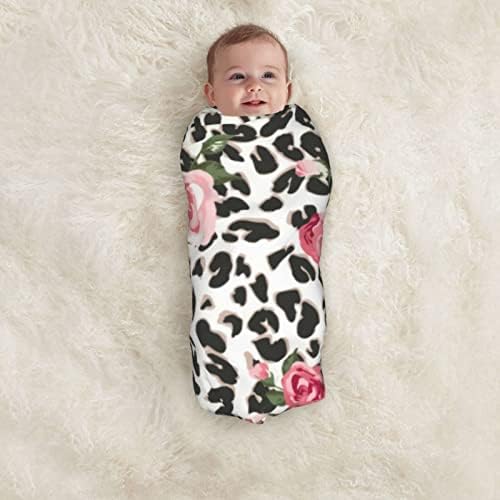Tebjh Leopard Print Swaddling Blanket for Baby