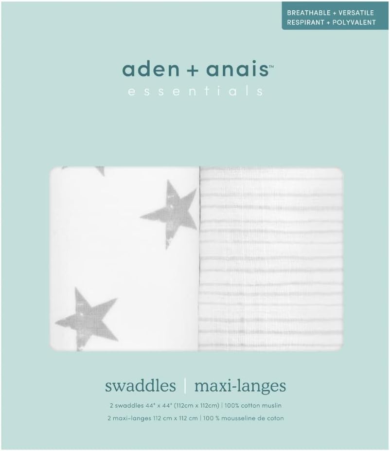aden anais Swaddle Blanket 2 Pack Dusty