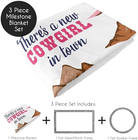 Sweet Jojo Designs Western Cowgirl Baby Milestone Blanket Set