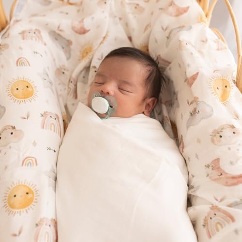 Papaya Kids Muslin Swaddle Blankets - 2 Pack Clouds Pink