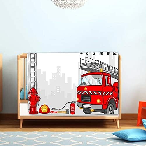 Baby Monthly Milestone Blanket Red Fire Truck