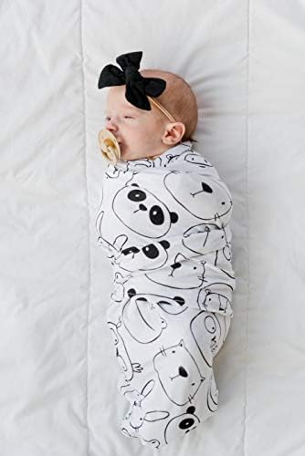 ADDISON BELLE Bamboo Viscose Swaddle Blanket 47x47 Monochrome Animals