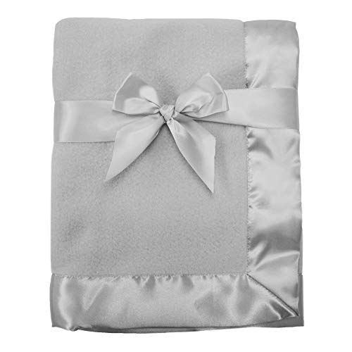 TL Care Fleece Blanket with Satin Trim Soft Warm Cozy Gray 30x40