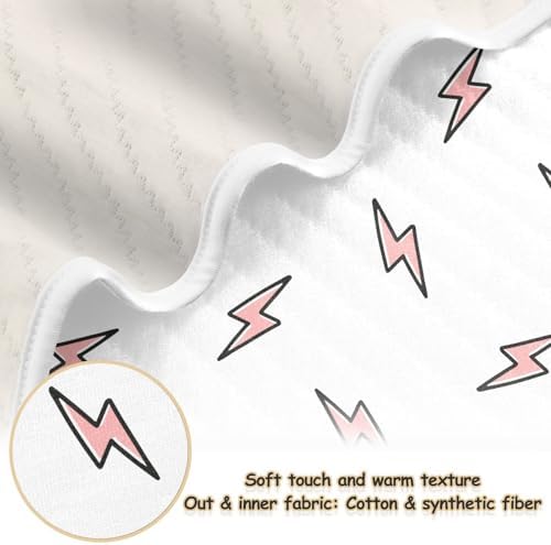 Pink Lightning Bolt Baby Swaddle Blanket for Boys and Girls