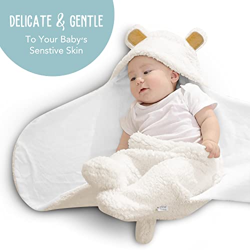 BlueMello Ultra-Soft Baby Bear Swaddle Blanket