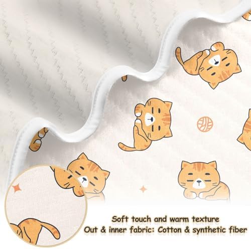 Cute Orange Cats Swaddle Blanket for Newborn Baby