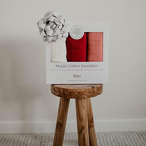 Parker Baby Co Muslin Swaddle Blankets - Rose Set Pack of 3 1
