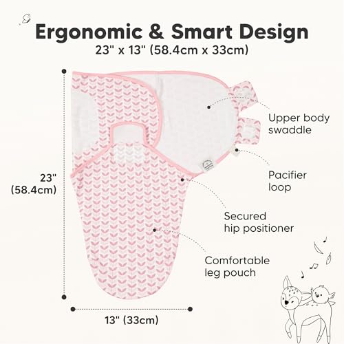 KeaBabies 3-Pack Organic Baby Sleep Sacks - Blossom L