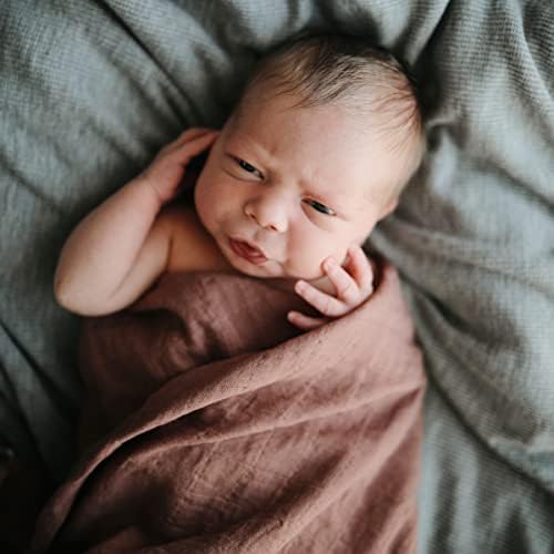Mushie Organic Cotton Swaddle Blanket Cedar Aroma